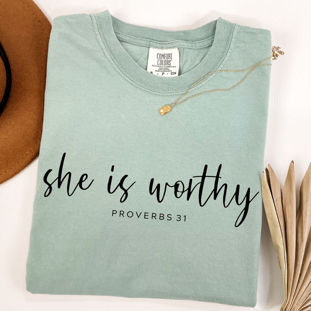 She Is Worthy Proverbs 31 Comfort Colors Tee Bay