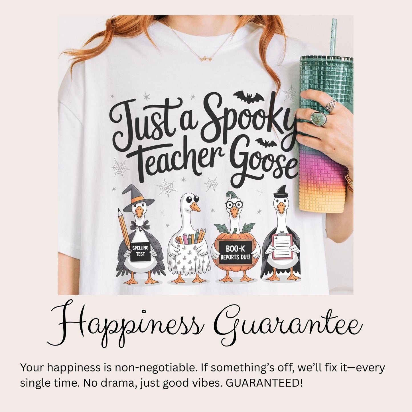 cute goose halloween teacher tee shirt