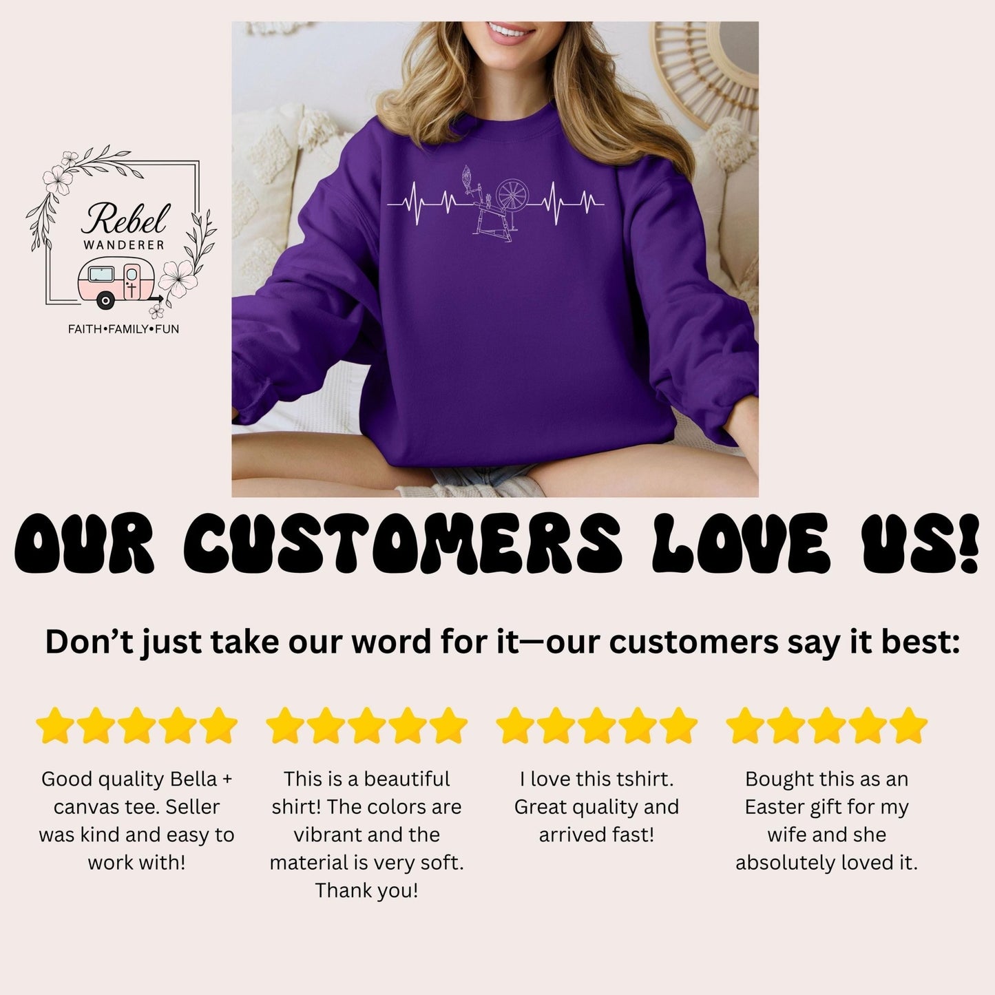 Spinning Wheel Sweatshirt – Cozy Craft Pullover With Heartbeat Spinner Design